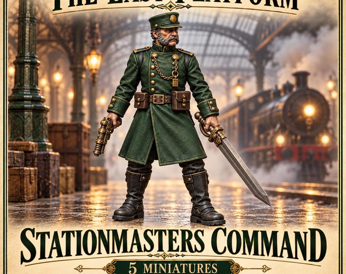 Stationmasters Command | Choose 1 of 5 or Full Set | 32mm Victorian Sci-Fi Resin Miniatures | HGM Exclusive