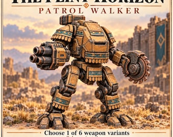 The Flint Horizon Patrol Walker | Choose 1 of 6 Weapon Variants | 32mm Sci-Fi Resin Miniature