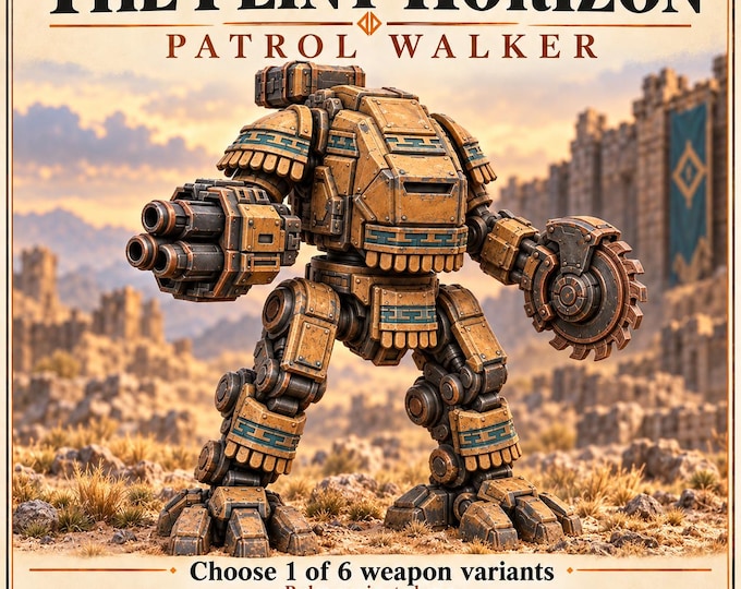 The Flint Horizon Patrol Walker | Choose 1 of 6 Weapon Variants | 32mm Sci-Fi Resin Miniature