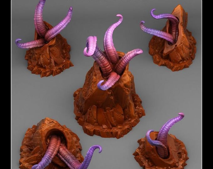 Wargaming Terrain Alien Mars Rocks | Fantastic Plants and Rocks | PathFinder | Mini | Tabletop Wargaming | Dungeons and Dragons | OPR