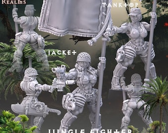Jungle Fighter Standard Bearer - Across The Realms Licensed Resin Character Miniature