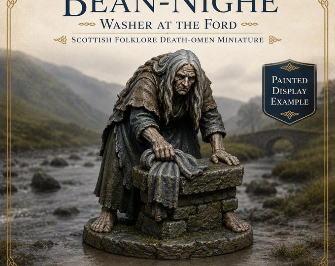 Bean-Nighe Washer at the Ford - HGM Exclusive 28-32mm Resin Folklore Miniature
