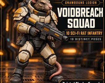 Gnawbound Voidbreach Squad | Choose 1 of 10 or Full Unit | Sci-Fi Rat Infantry Resin Miniatures | HGM Original