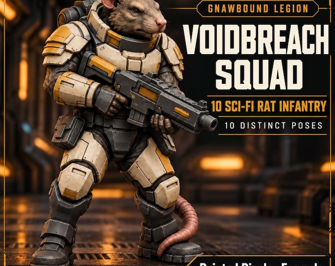 Gnawbound Voidbreach Squad | Choose 1 of 10 or Full Unit | Sci-Fi Rat Infantry Resin Miniatures | HGM Original