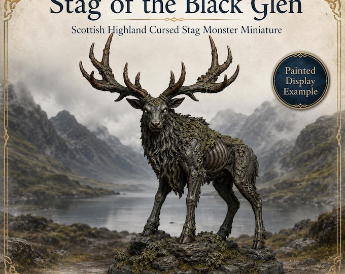 Stag of the Black Glen - HGM Exclusive Resin Scottish Folklore Beast Miniature