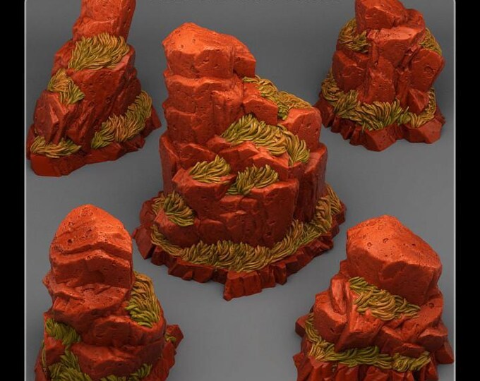 Red Giant Rocks Wargaming Terrain Objectives | Fantastic Plants and Rocks | PathFinder | Mini | Dungeons and Dragons | Fantasy | RPG