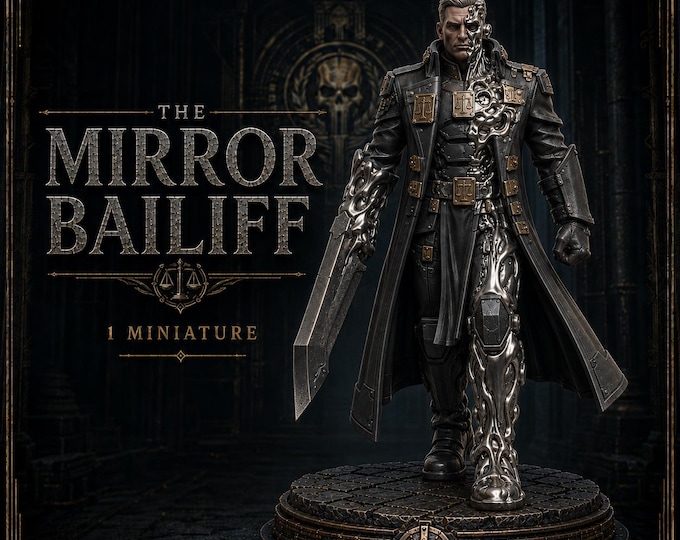 The Mirror Bailiff 32mm Shifting Metal Cyborg Resin Miniature – Legends of Judgement – HGM Exclusive