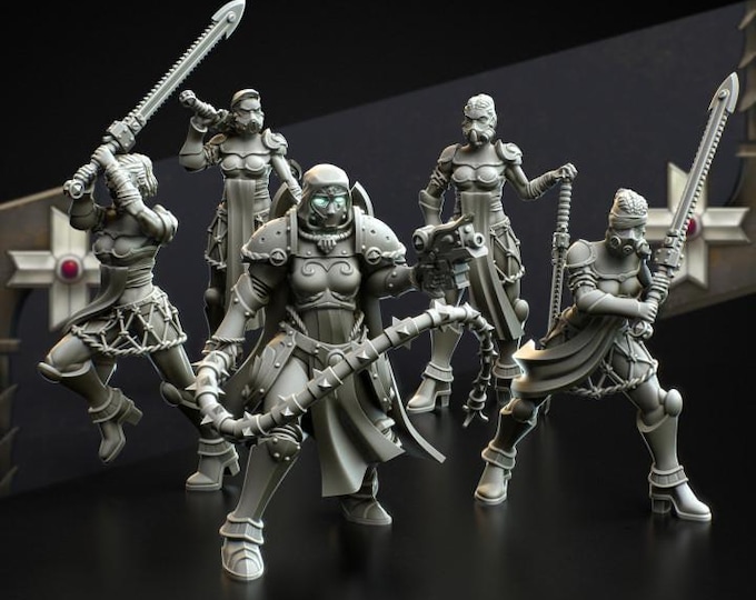 Widows of Regret Squad - Battle Sisters - for Sci-Fi Wargames & TTRPG | Eight Legs Miniatures mini
