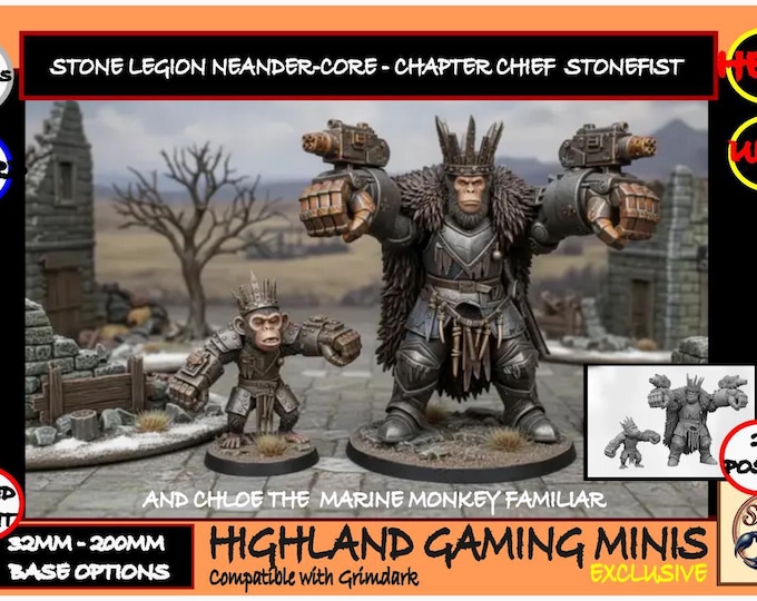 Chapter Chief Stonefist in Heavy Armour - Stone Legion - Neander-Core -  Exclusive HighlandGamingMinis Tabletop Wargaming for Grimdark