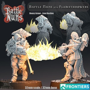 Battle Nuns with Flamethrowers - Across the Realms - New Release July 25  - Sci-Fi OPR Grimdark compatible - Tabletop Wargaming Grimdark