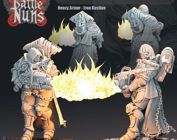 Battle Nuns with Flamethrowers - Across the Realms - New Release July 25  - Sci-Fi OPR Grimdark compatible - Tabletop Wargaming Grimdark