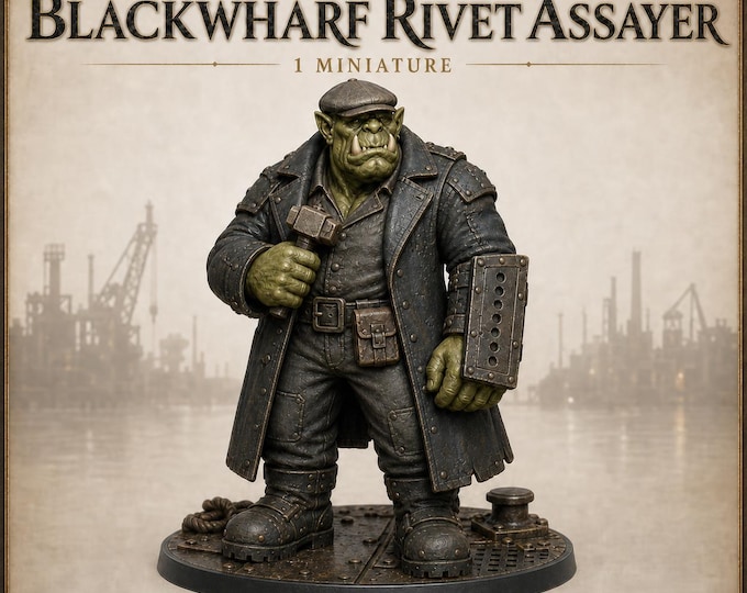 Blackwharf Rivet Assayer | Industrial Inspector Miniature | HGM Resin Character