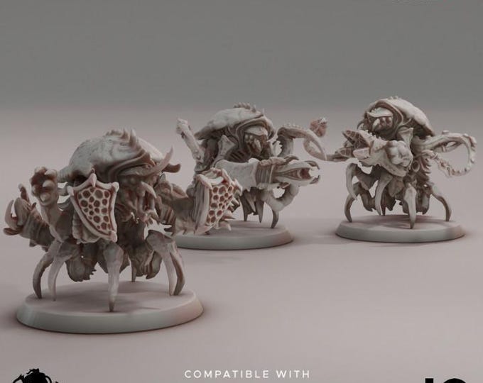 Lobster Warriors (1-6) - Deep Hive - Tabletop Wargaming Compatible with GrimDark, OPR and other table top Wargames