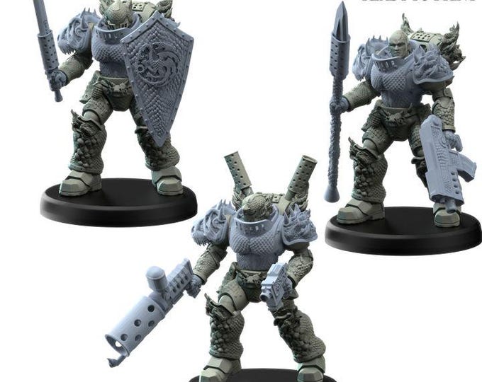 Salamander Trueborn  - Alphaya - Printerra Studios - Tabletop Wargaming Miniature for Grimdark | OPR | Sci-fi