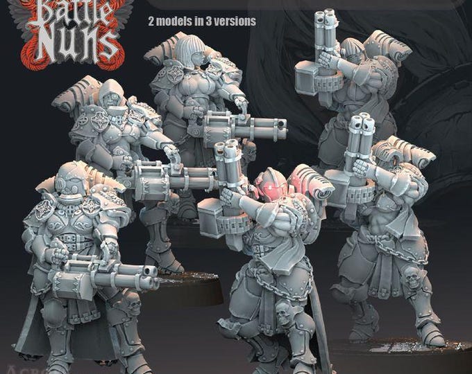 Battle Nuns with Gatling Shockrifles – Across The Realms – Sci-Fi – Resin Unit