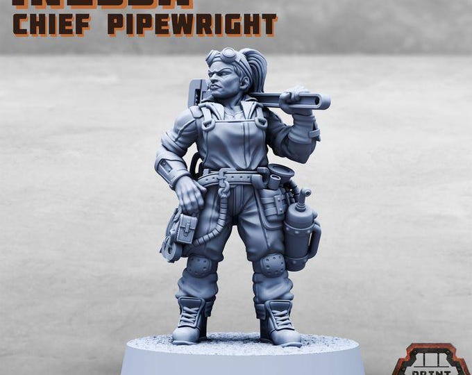 Inessa - Pipewright (plumber) - Tabletop Wargaming Miniature for Grimdark | OPR | Sci-fi