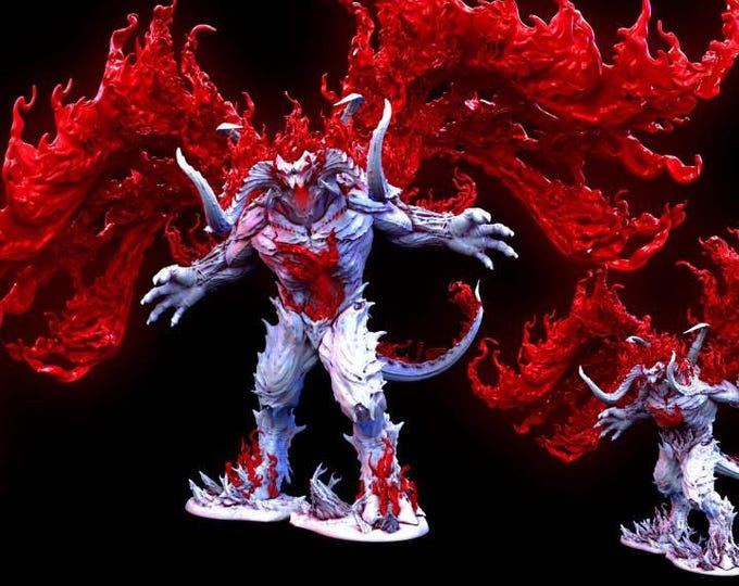 Chaos Greater Demon Valarauko Winged  Fantasy Miniature  - Mini Monster Mayhem - Tabletop Wargaming for Grimdark | OPR Sci-Fi & Fantasy