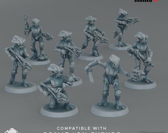 SEA Coalition Strike Soldiers x8 - Oshounaminis Licensed 25mm Resin Sci-Fi Unit