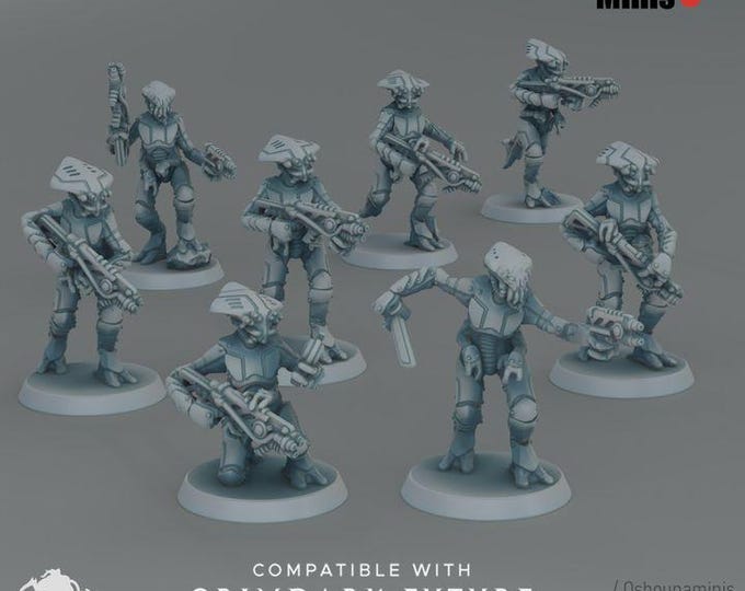 SEA Coalition Strike Soldiers x8 - Oshounaminis Licensed 25mm Resin Sci-Fi Unit
