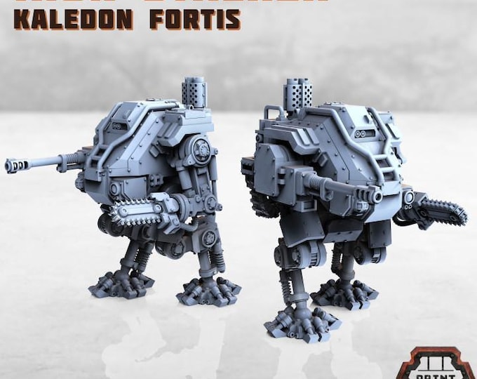 Iron Stalker Mech - Kaledon Fortis - Print Minis - Tabletop Wargaming Miniature for Grimdark | OPR | Sci-fi