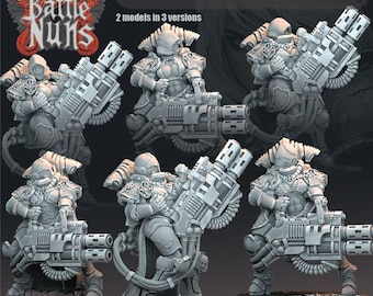 Battle Nuns with Magma Cannons - Across the Realms - New Release July 25  - Sci-Fi OPR Grimdark compatible - Tabletop Wargaming Grimdark