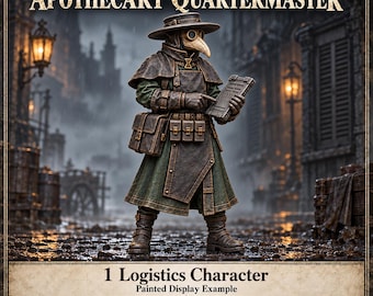Carrion Ward Apothecary Quartermaster | Plague Doctor Logistics Character | 32mm Resin Miniature | HGM Exclusive