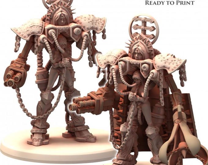 Battle Nuns Prayer Machine Nundam Warsuit -  BELTHAZARK - Printerra Studios - Tabletop Wargaming Miniature for Grimdark | OPR | Sci-fi