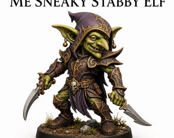 Me Not Gobbo Sneaky Stabby Elf | 32mm Sci-Fi Goblin Resin Miniature | Grimdark Rogue | HGM Exclusive