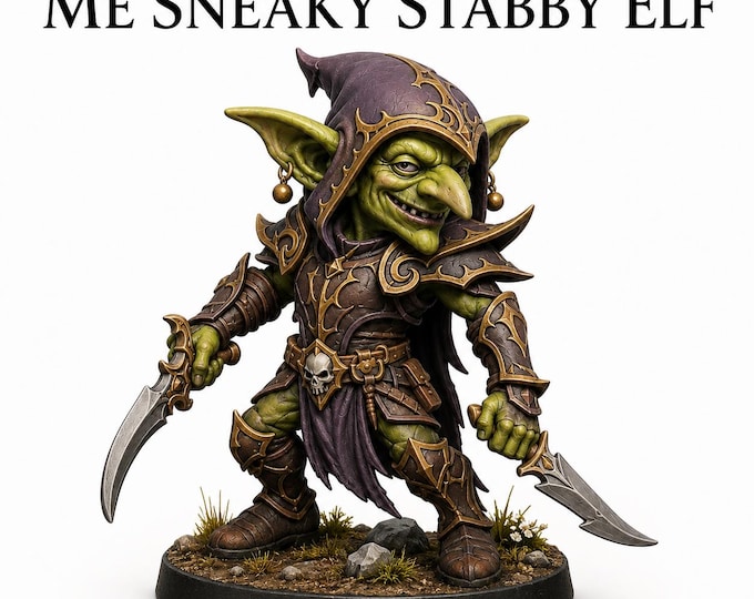 Gobbo - Me Not Gobbo Me Sneaky Stabby Elf - Charity Miniature Series - HighlandGamingMinis Tabletop Wargaming sci-fi Grimdark
