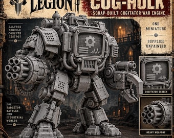 Underworks Cog-Hulk | Scrap-Built Sci-Fi War Engine | 40 50 60 80mm Resin Walker | Hollow Legion HGM Exclusive