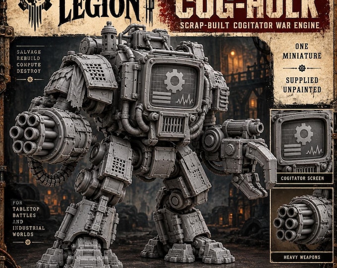 Underworks Cog-Hulk | Scrap-Built Sci-Fi War Engine | 40 50 60 80mm Resin Walker | Hollow Legion HGM Exclusive