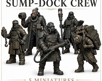 Sump-Dock Crew - HGM Exclusive 28-32mm Resin Sci-Fi Undercity NPC Miniatures - 5