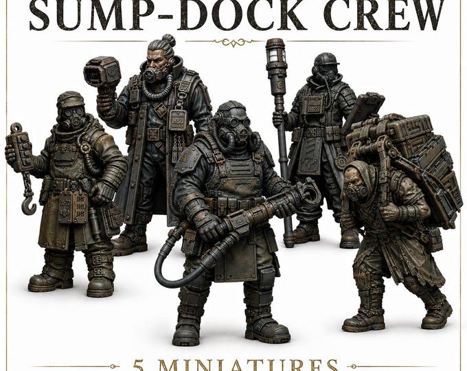 Sump-Dock Crew - 1 or 5 Resin Sci-Fi NPC Miniatures - HGM Exclusive