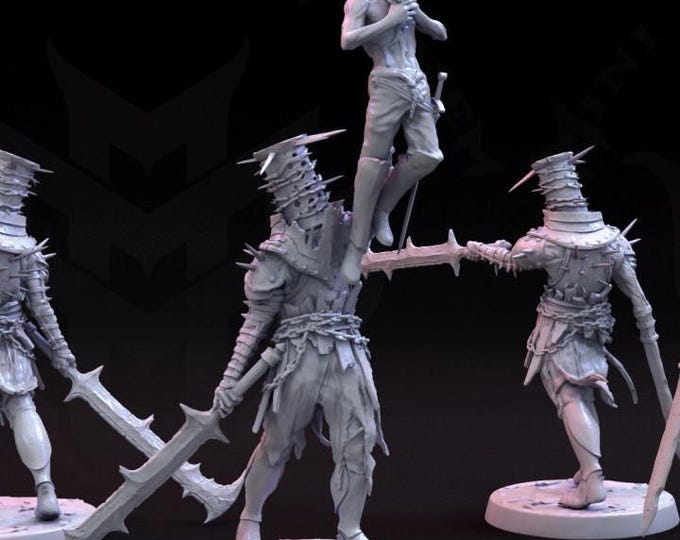 Tormented Iron Death Knights - Fantasy Miniature - Mini Monster Mayhem Fantasy Resin Miniature