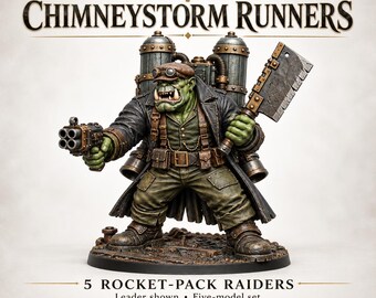 Blackwharf Chimneystorm Runners | Choose 1 of 5 Orc Rocket Raiders or Full Unit | 32mm Resin Miniatures | HGM Original