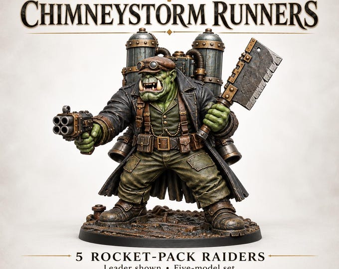 Blackwharf Chimneystorm Runners | Choose 1 of 5 Orc Rocket Raiders or Full Unit | 32mm Resin Miniatures | HGM Original