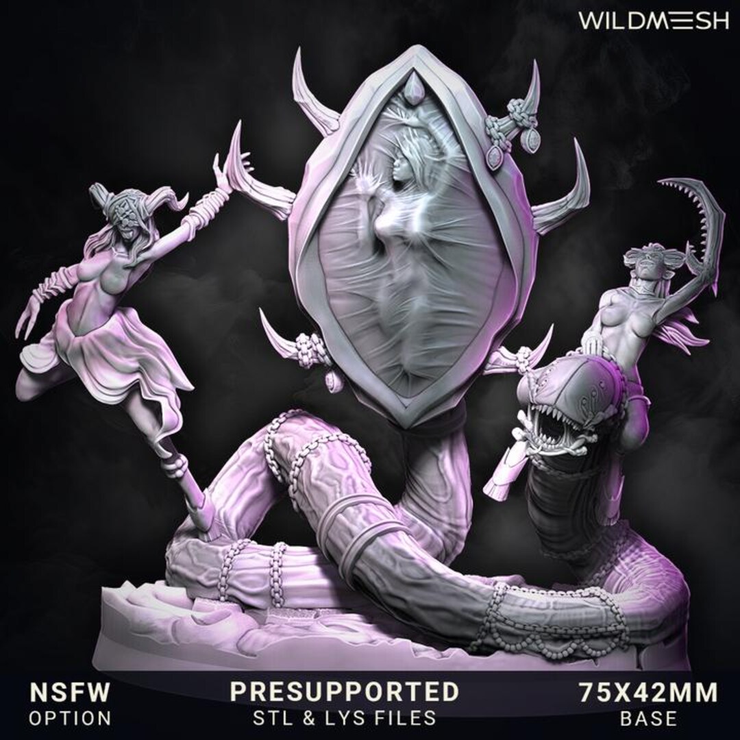 Miniatura Chaos Demon Succubus Specchio Minuetto – Wildmesh, Resina Da Collezione Non Assemblate