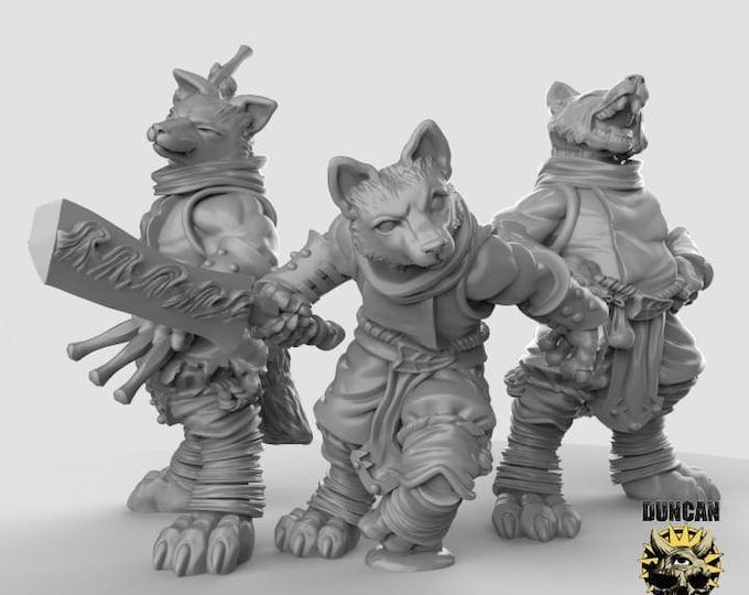Kitsune Fox Folk Rogues | Duncan Shadow | PathFinder | Mini | Tabletop Wargaming | Dungeons and Dragons | Resin | Fantasy | RPG