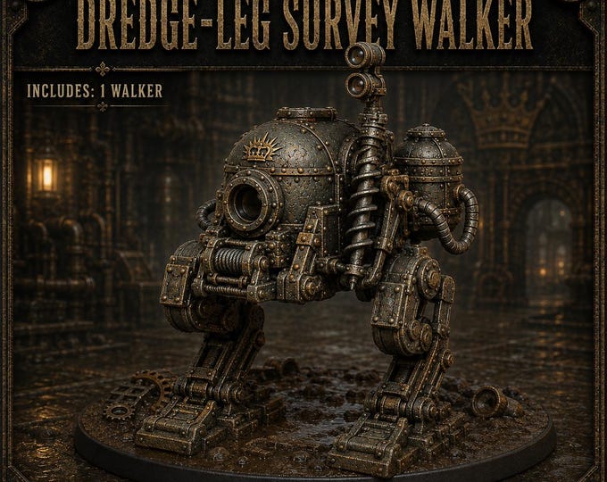 Mud-Crown Dredge-Leg Survey Walker | 72mm Resin Utility Walker | 80mm Oval Base | HGM