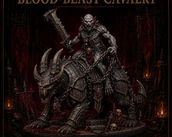 Blood Tithe Blood-Beast Cavalry – 1, 3 or 6 Vampire Demon Resin Riders – HGM Exclusive