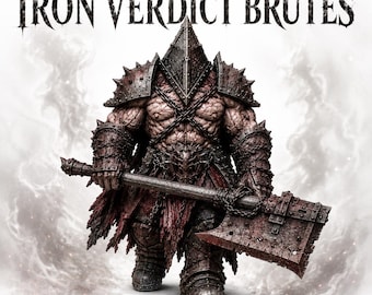 Iron Verdict Brutes - Bloodiron Legion - Grey Resin Miniatures - HGM Exclusive - Legion Wars - OPR Compatible Grimdark Wargame Models
