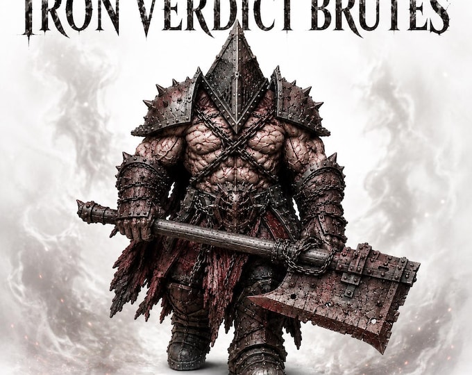 Iron Verdict Brutes - Bloodiron Legion - Grey Resin Miniatures - HGM Exclusive - Legion Wars - OPR Compatible Grimdark Wargame Models