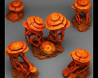 Underdark Mushrooms Fantastic Plants and Rocks | PathFinder | Mini | Dungeons and Dragons | Fantasy | RPG
