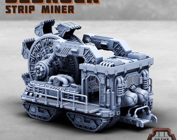 Bedrock, Strip Miner - Iron Brawler Gang - Print Minis - Tabletop Wargaming Miniature for Grimdark | OPR | Sci-fi