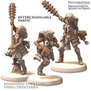 Space Oni Female Samurai Miniature - TechnoPunk Sci - Printerra Studios - Sci-Fi - Character Miniature