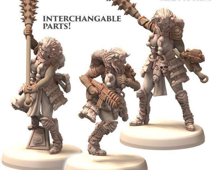 Space Oni Female Samurai Miniature - TechnoPunk Sci - Printerra Studios - Sci-Fi - Character Miniature