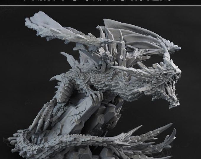 Crystal Dragon - Print your Monster - Suitable for fantasy | RPG | Dungeons and Dragons and other tabletop wargames