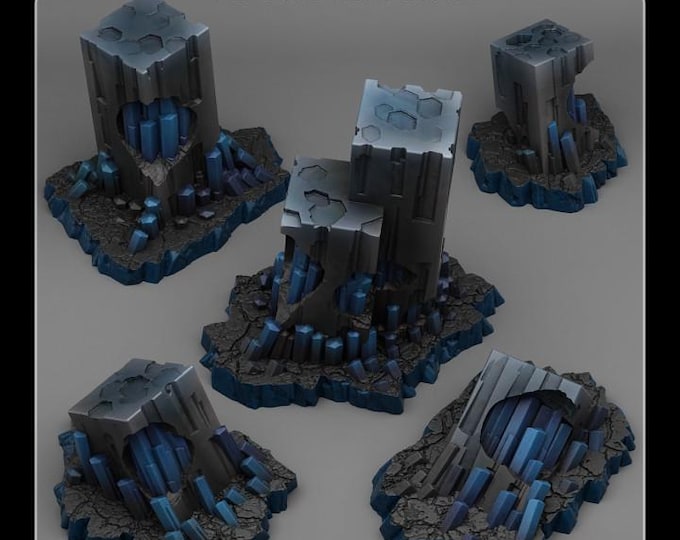 Sci Fi Relics Wargaming Terrain Objectives | Fantastic Plants and Rocks | PathFinder | Mini | Dungeons and Dragons | Fantasy | RPG