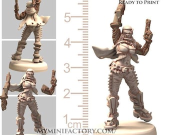 Scifi Rocker Apocalypse Fighter - TechnoPunk - Sci-Fi Grimdark - Resin Miniature