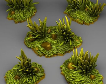 Wild Grass Terrain Objectives - Fantastic Plants & Rocks - Fantasy Terrain Set